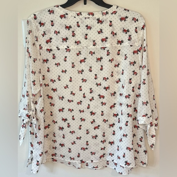 Catherines Women’s Petite Plus Size Scottie Dog Blouse Size 1X WP 18/20WP - Picture 6 of 8